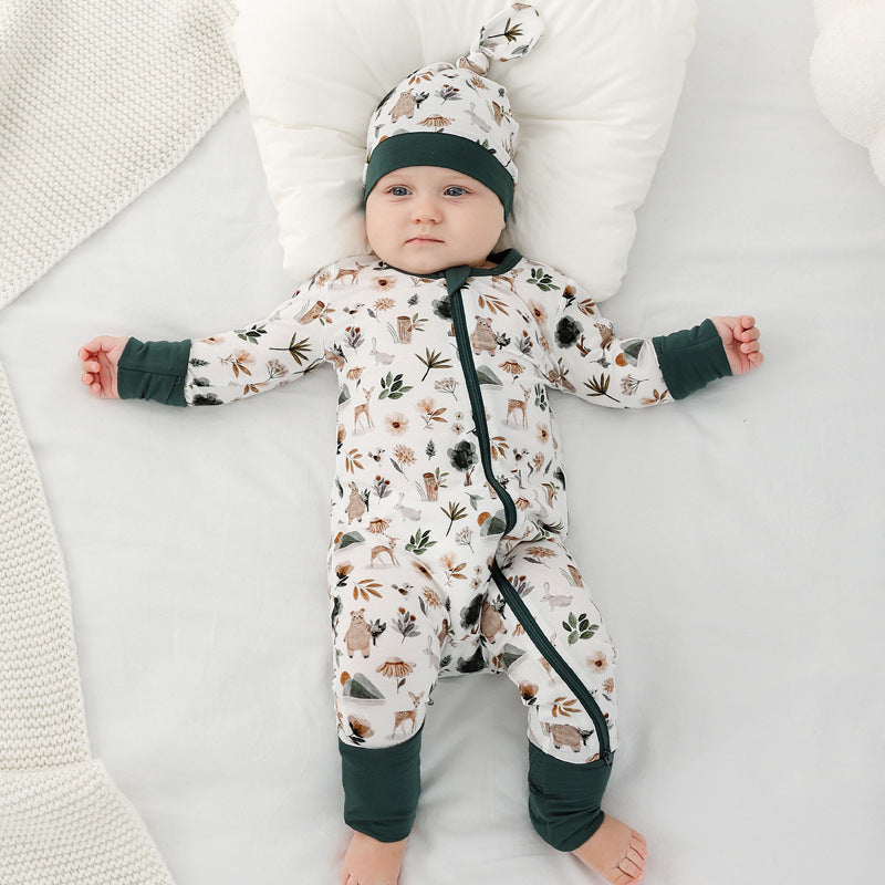 Elevate Your Baby's Style with Our Baby Bamboo Fiber Spring Clothing Set